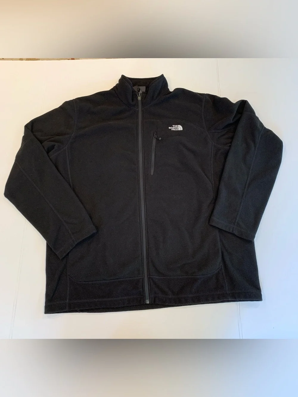 The North Face Men’s XXL Black Lightweight Full-Zip Stand Collar Fleece Jacket